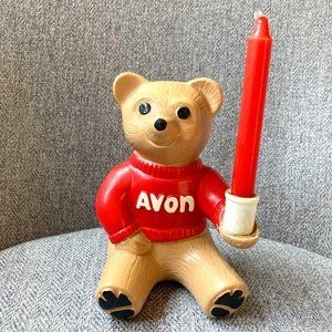 Vintage Avon Teddy Bear Candle Holder/Figurine from 1980 - Collectible